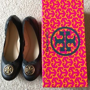 Tory Burch black ballet flats with logo